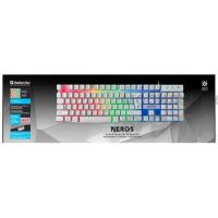 Клавиатура проводная игровая DEFENDER Neros GK-147 RU,белый,радуж.,104 кн,FN,1.8м (1/24) Клавиатура проводная игровая DEFENDER Neros GK-147 RU,белый,радуж.,104 кн,FN,1.8м (1/24)