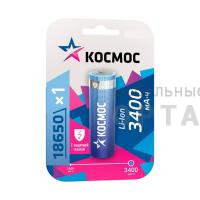 Аккумуляторная батарейка КОСМОС 18650 Li-ion3400 mAh без защиты, 1 шт блистер (1/100) Аккумуляторная батарейка КОСМОС 18650 Li-ion3400 mAh без защиты, 1 шт блистер (1/100)