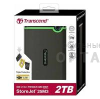 Жесткий диск HDD Transcend  2 TB  25M3S StoreJet серый, 2.5", USB 3.0