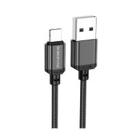 Кабель USB to Lightning Borofone BX87 Sharp, 1.0м, 2.4A, черный, не упакован