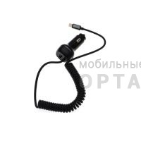 Блок питания автомобильный 1 USB HOCO Z58B Rank, 3.0A, пластик, QC3.0, PD30Вт, кабель Lightning, цвет: чёрный (1/11/110)