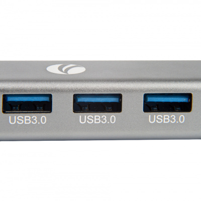 Кабель-концентратор USB 3.1 Type-Cm --> RJ-45+3port USB3.0(f)  Aluminum Shell VCOM <DH311A> (1/150)